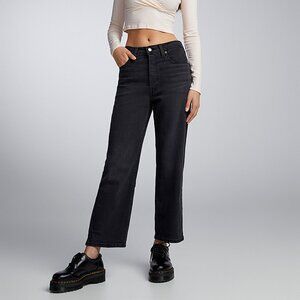 Levi's Black Ribcage Straight Jeans
